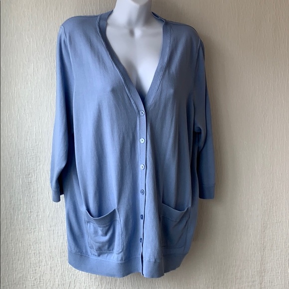 Talbots Sweaters - Talbots boyfriend cardigan blue 2X